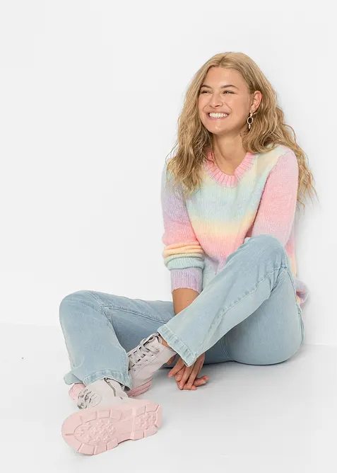 Maglione in morbido misto lana a filato grosso, bonprix