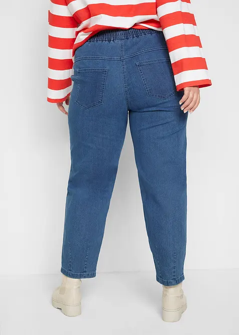Mom jeans con cinta comoda, vita alta, bonprix