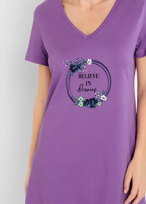Camicia da notte corta in puro cotone (pacco da 2), bonprix