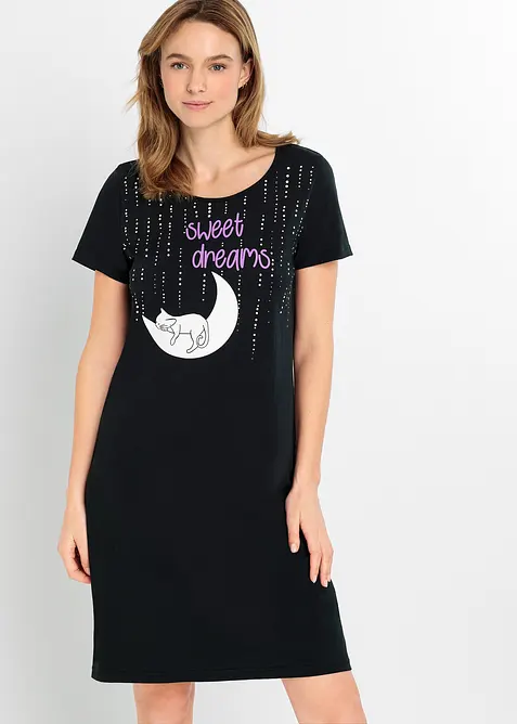 Camicia da notte corta in puro cotone biologico, bonprix