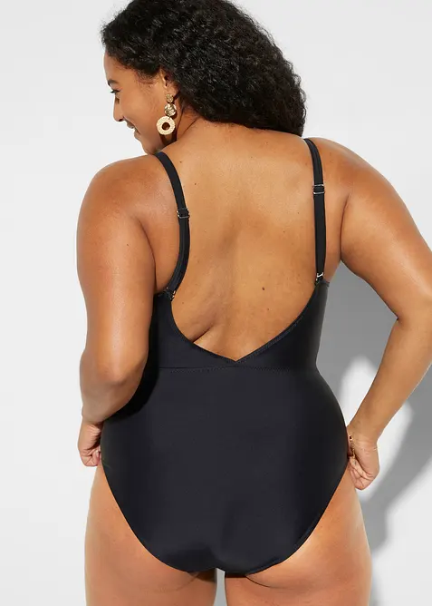 Costume intero con cut-out e volant, bonprix