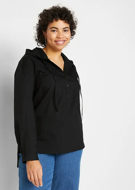 Blusa con cappuccio in puro cotone biologico, bonprix