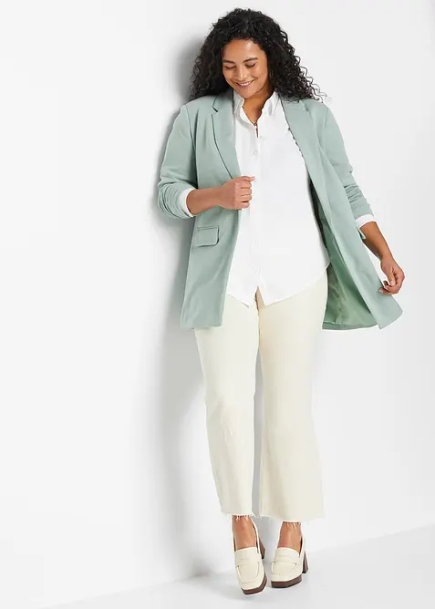 Blazer in jersey lungo con tasche, bonprix