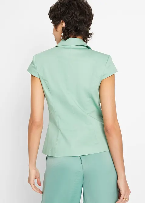 Blazer a maniche corte in satin di cotone, bonprix