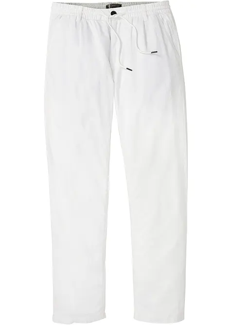 Pantaloni in misto lino con elastico in vita relaxed fit, straight, bonprix