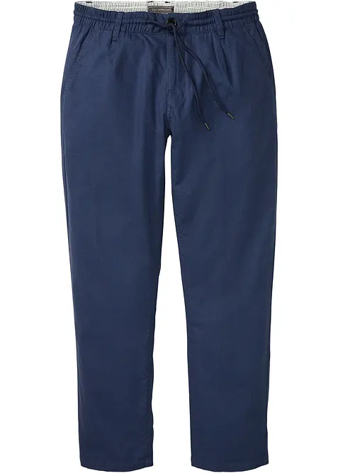 Pantaloni in misto lino con elastico in vita relaxed fit, straight, bonprix