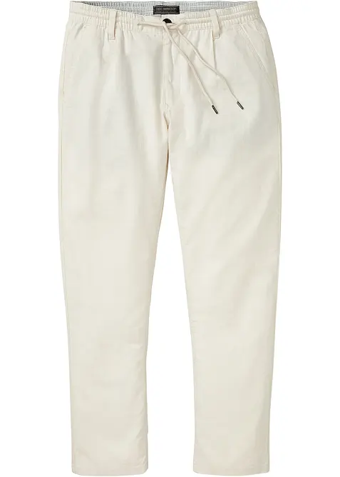 Pantaloni in misto lino con elastico in vita relaxed fit, straight, bonprix