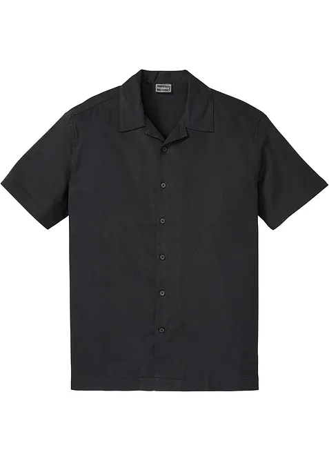Camicia a maniche corte in misto lino, loose fit, bonprix