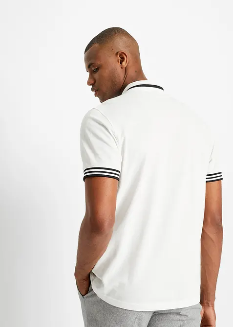 Polo in piquet di puro cotone con cerniera, bonprix