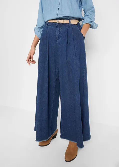 Gonna pantalone in jeans, wide leg, bonprix
