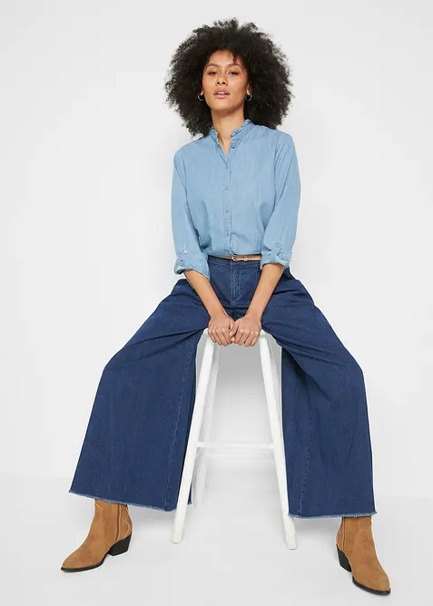 Gonna pantalone in jeans, wide leg, bonprix
