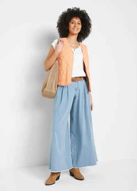 Gonna pantalone in jeans, wide leg, bonprix