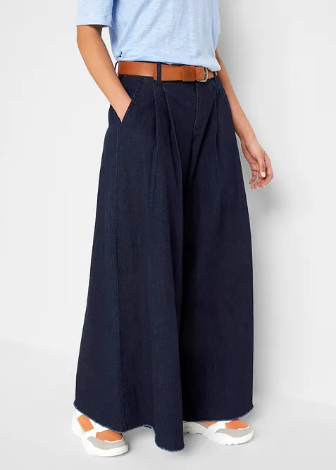 Gonna pantalone in jeans, wide leg, bonprix
