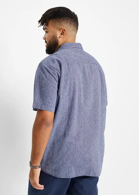 Camicia a maniche corte in misto lino, bonprix
