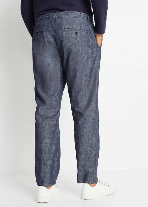 Pantaloni chino regular fit in chambray, straight, bonprix