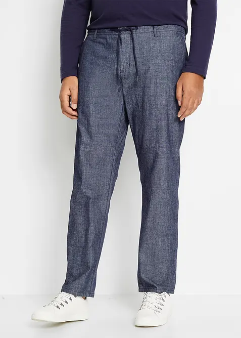 Pantaloni chino regular fit in chambray, straight, bonprix