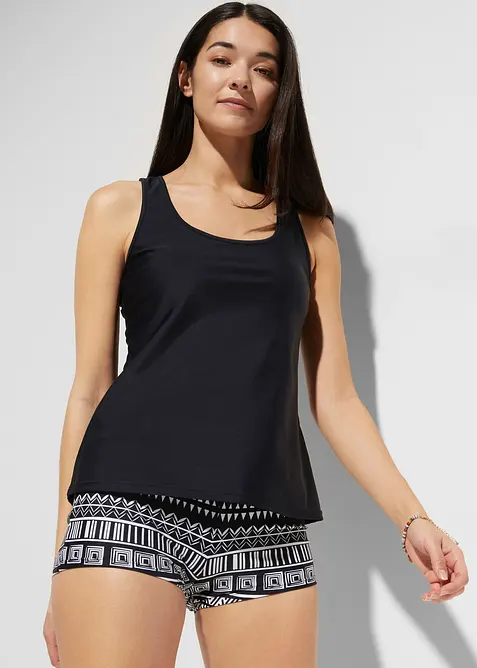Tankini con reggiseno a bustier (set 3 pezzi), bonprix