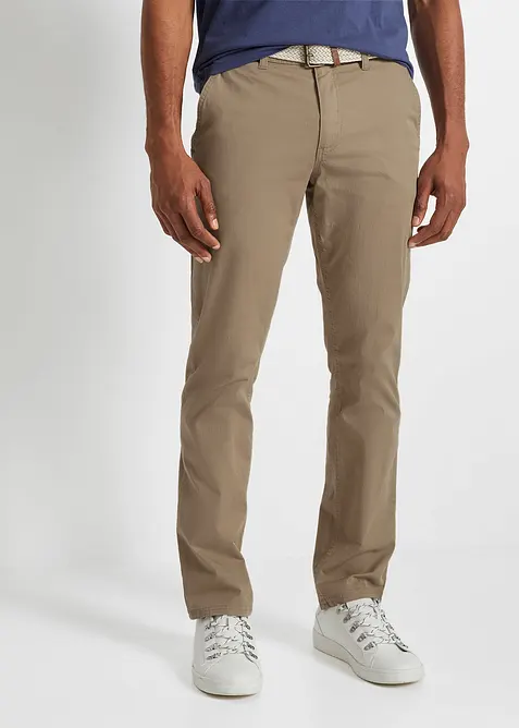 Pantaloni chino comodi in vita con cintura regular fit, straight, bonprix