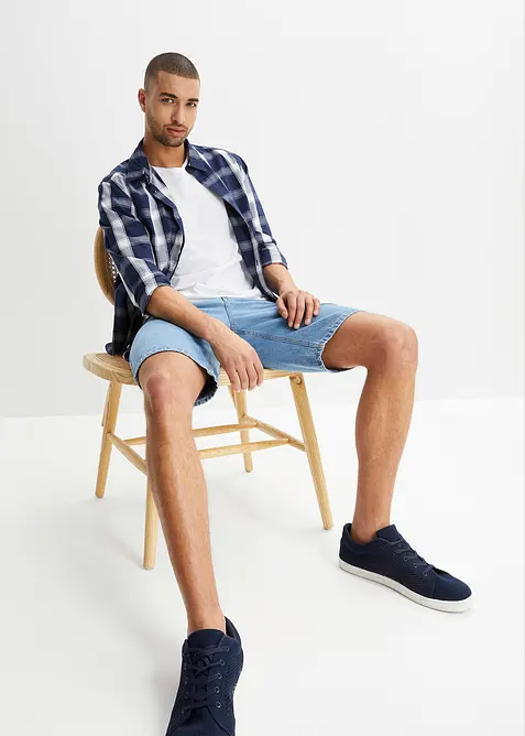 Bermuda in jeans con girovita elasticizzato, classic fit, bonprix
