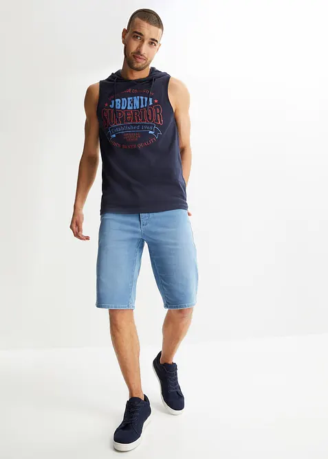 Bermuda di jeans in felpa con taglio comfort, regular fit, bonprix