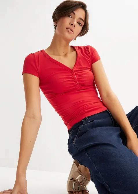 Maglia con bottoni e cotone biologico, bonprix