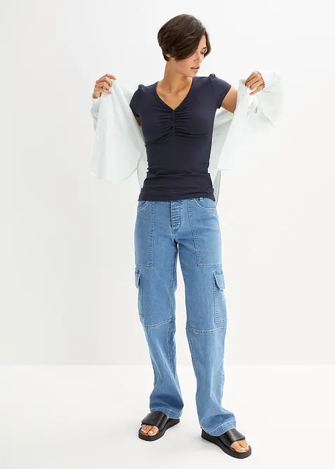 Maglia con bottoni e cotone biologico, bonprix