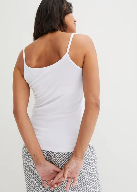 Top con spalline sottili in puro cotone biologico (pacco da 2), bonprix