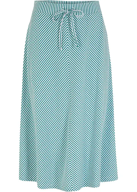 Gonna in jersey a righe, lunghezza sotto il ginocchio, bonprix