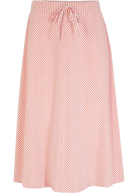 Gonna in jersey a righe, lunghezza sotto il ginocchio, bonprix