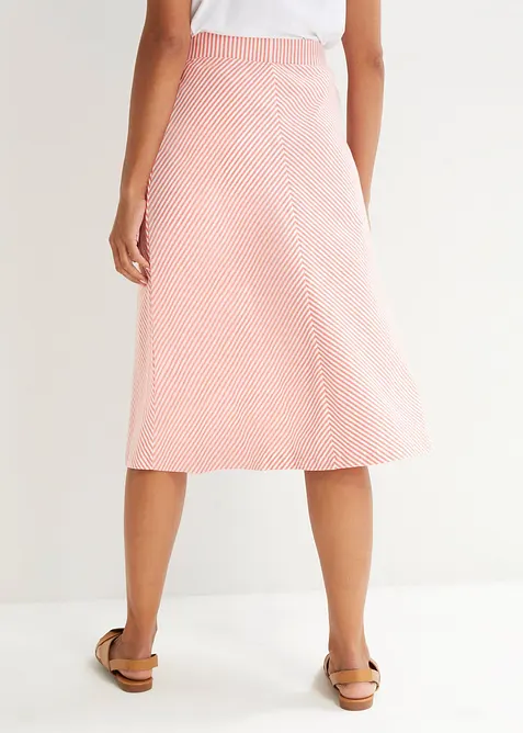 Gonna in jersey a righe, lunghezza sotto il ginocchio, bonprix