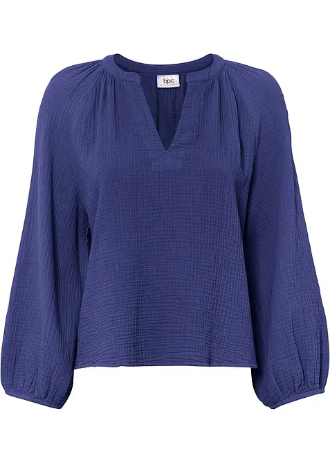 Blusa oversize in mussola di cotone, bonprix