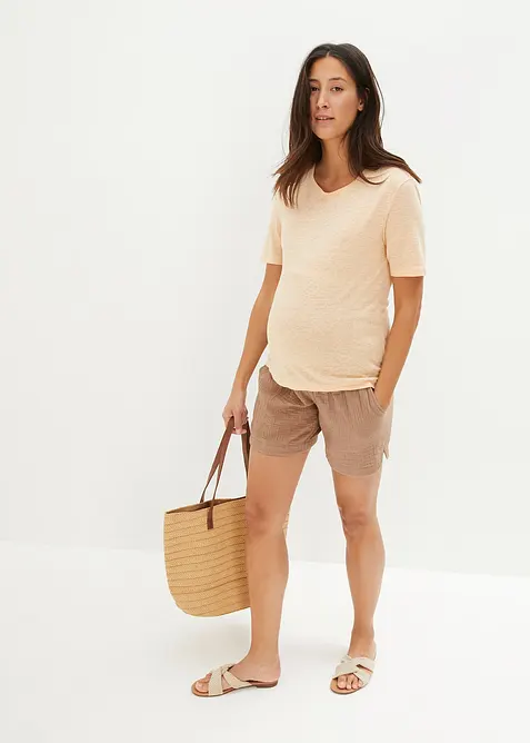 Shorts pr&eacute;maman in mussola di puro cotone, bonprix