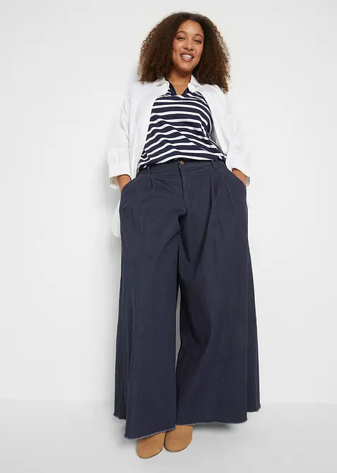 Gonna pantalone in jeans, wide leg, bonprix