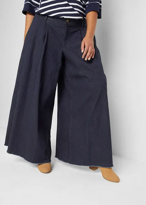 Gonna pantalone in jeans, wide leg, bonprix