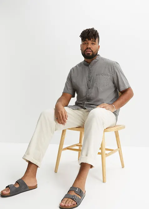 Camicia a maniche corte in look lavato, bonprix