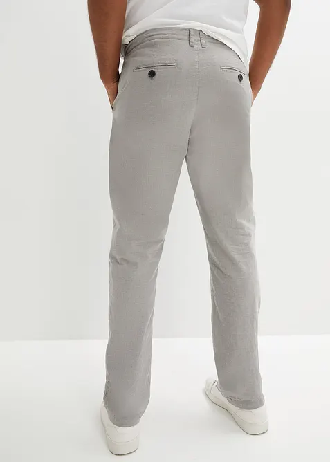 Pantaloni chino in misto lino con elastico in vita regular fit, straight, bonprix