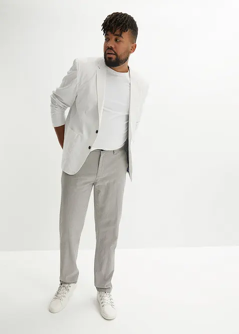 Pantaloni chino in misto lino con elastico in vita regular fit, straight, bonprix