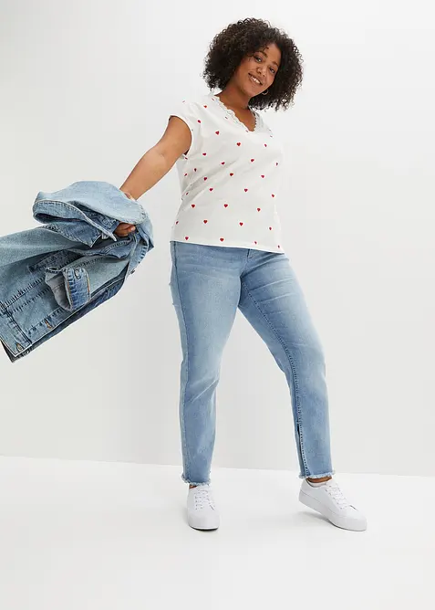 Maglia fantasia in puro cotone, bonprix