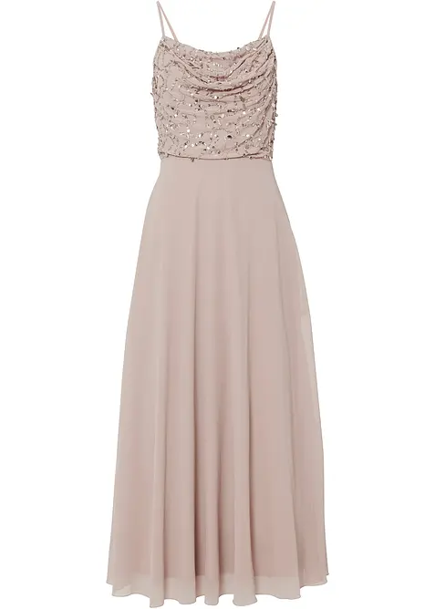 Abito con spalline sottili e paillettes, bonprix