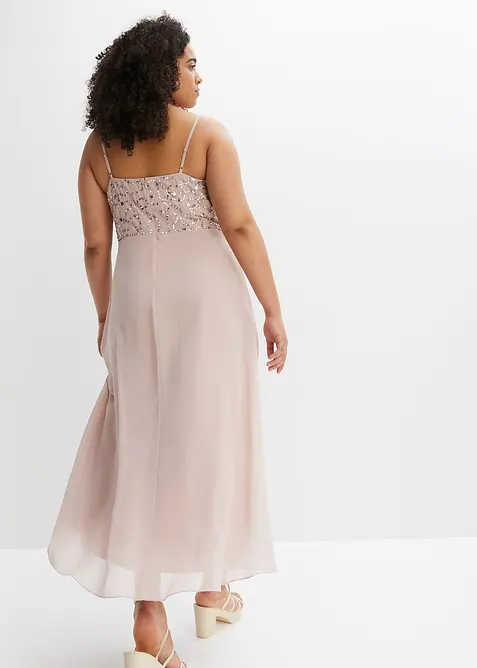 Abito con spalline sottili e paillettes, bonprix