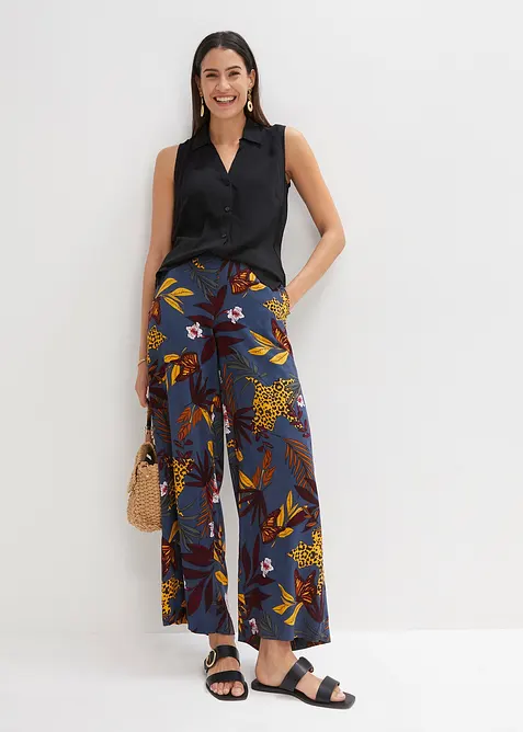 Pantaloni larghi in pura viscosa, bonprix