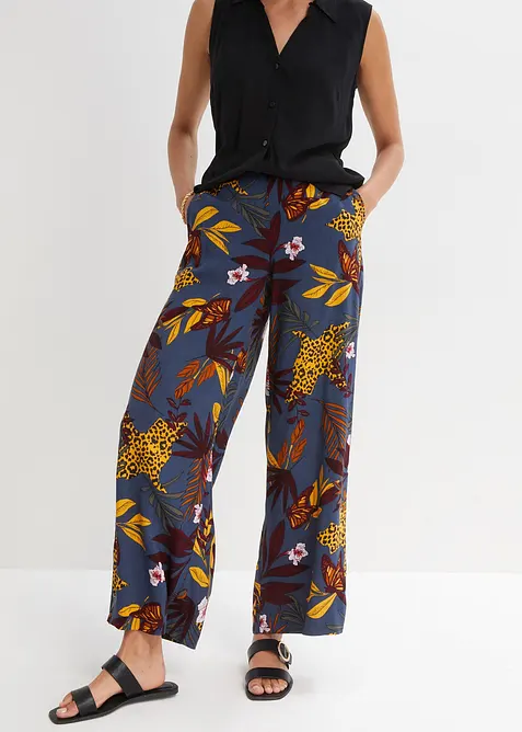 Pantaloni larghi in pura viscosa, bonprix