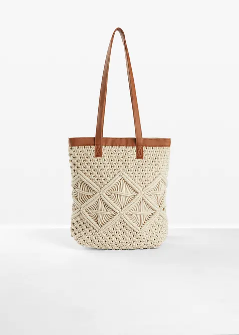 Borsa shopper in macram&egrave;, bonprix