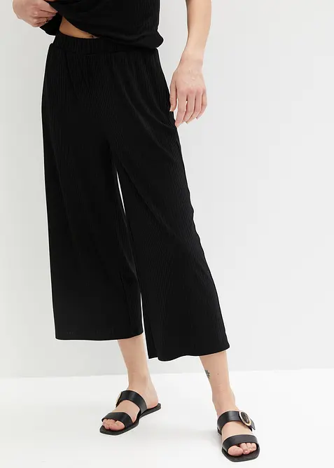Pantaloni in jersey a coste con elastico in vita, bonprix