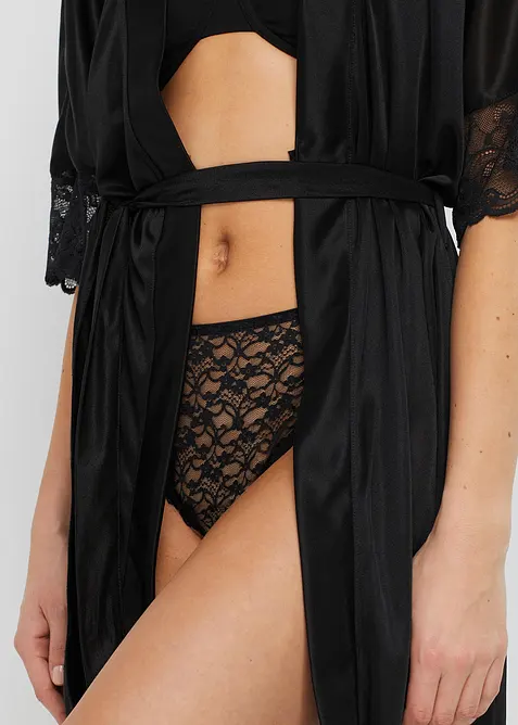 Slip alto sgambato in pizzo riciclato (pacco da 3), bonprix