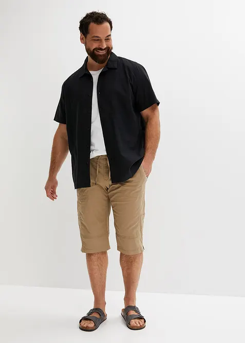 Camicia a maniche corte in misto lino, loose fit, bonprix