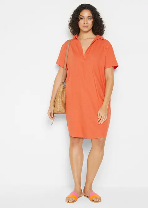 Abito tunica in misto lino leggero, bonprix