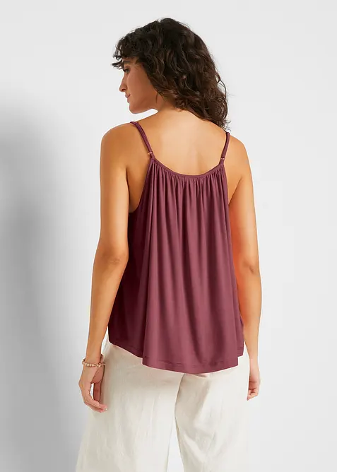 Top con spalline sottili in viscosa fluente, bonprix