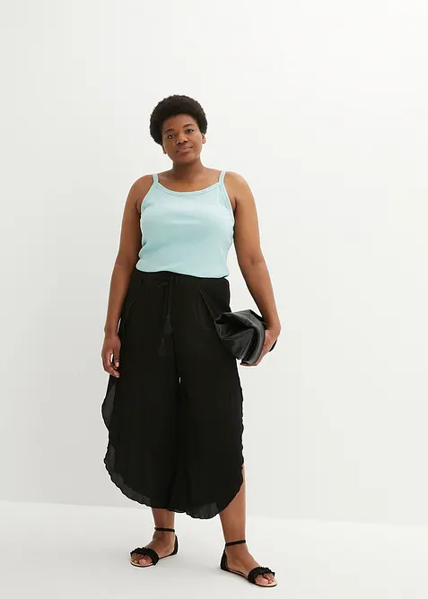 Pantaloni in crinkle strutturato, bonprix