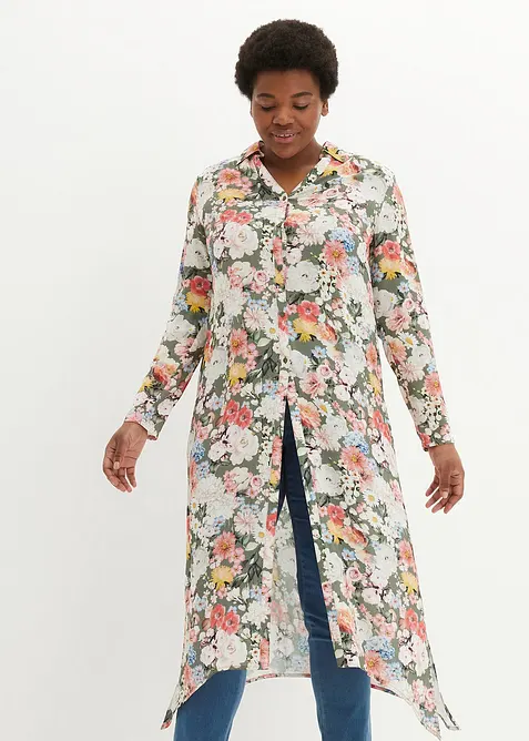 Camicia lunga in viscosa fluente, bonprix